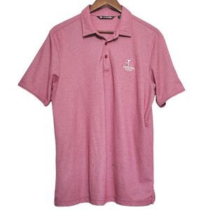 Travis Mathew Golf Polo Shirt Size M Pink North South Amateur Pima Cotton Mens